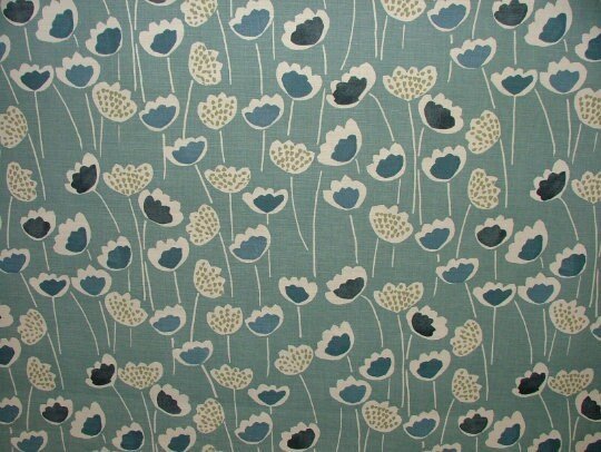 Window Valance Curtain Clara Scandi Floral , Floral Flower Curtain , Window Valance Curtain UK , Handmade 100% Cotton - CushionCoverAndDecor