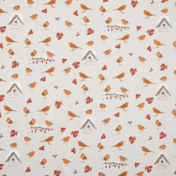 Winter Robin Tea Towel , Robin Grey Tea Towel - CushionCoverAndDecor