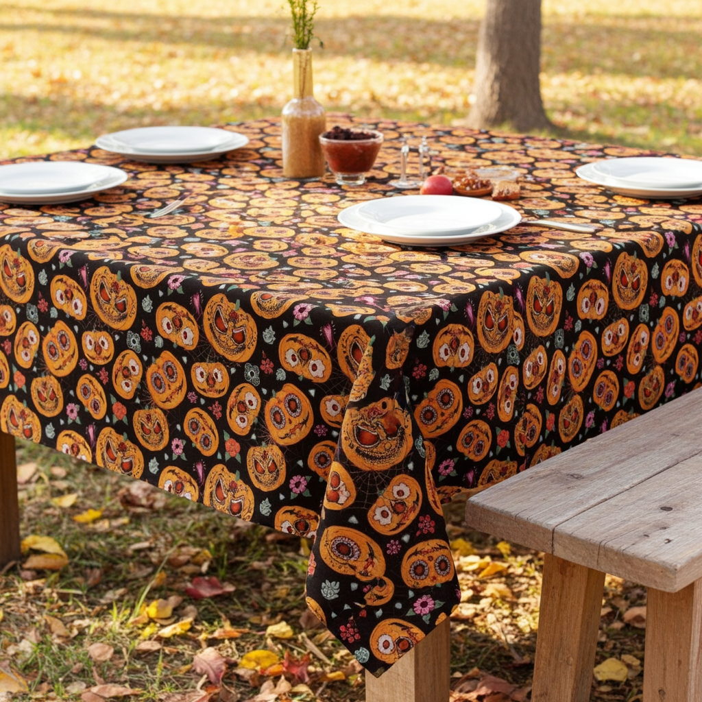 Jekyll & Hyde Pumpkins Halloween Tablecloth