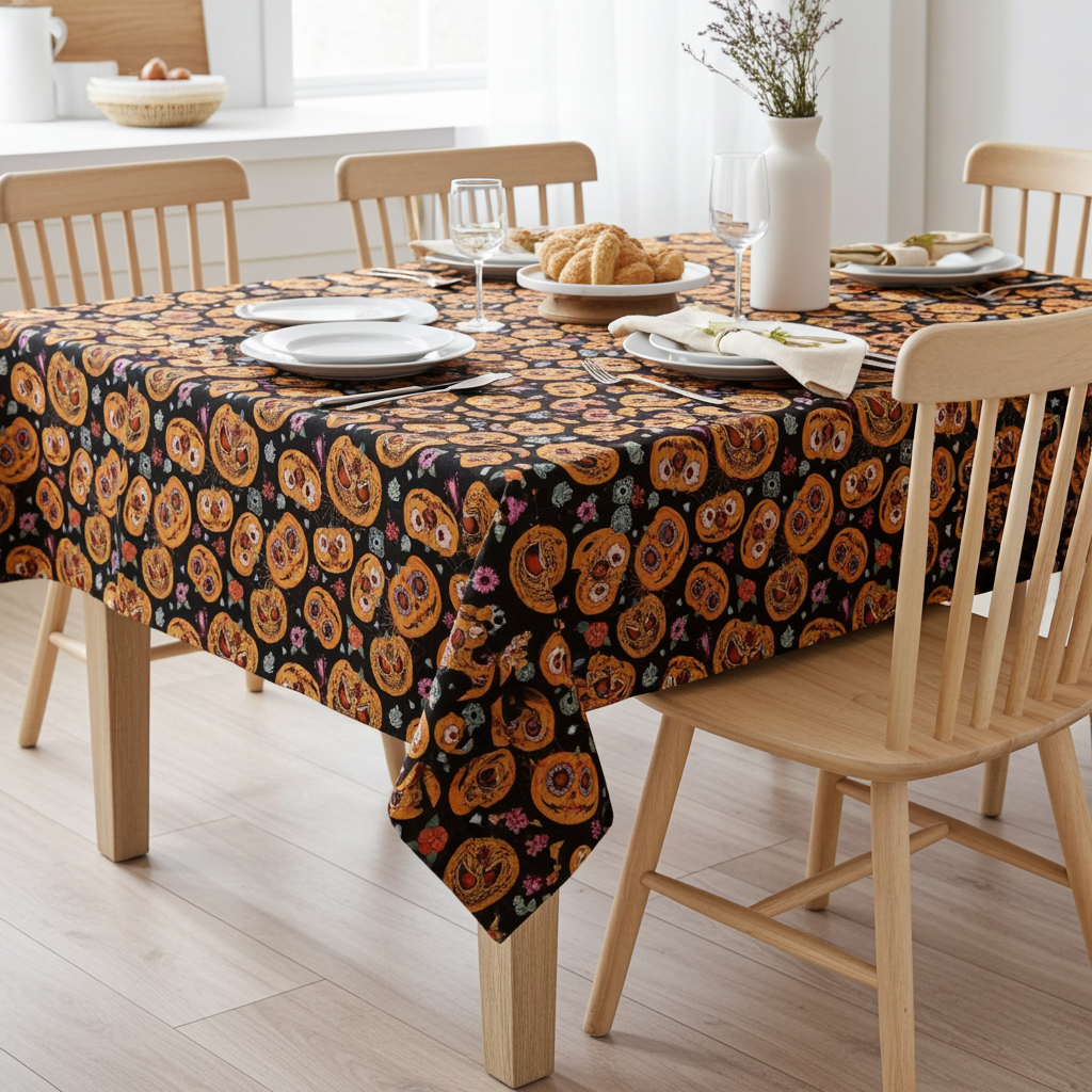 Jekyll & Hyde Pumpkins Halloween Tablecloth