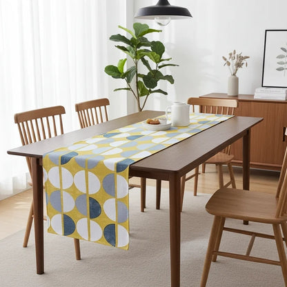 Runner da tavolo Heritage Fern Beige Marrone Uccelli Motivo floreale 36" 48" 54" 60" 64" 72" 84" 96" 104" Fatto a mano 100% cotone