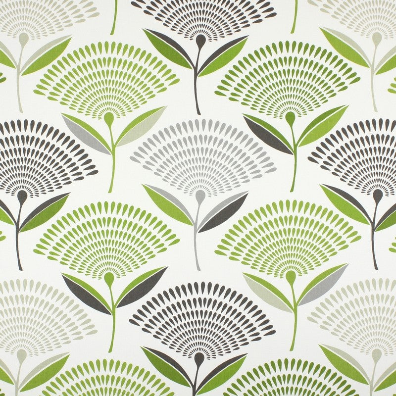 Tischläufer, limettengrün-grau, Löwenzahn-Design, 91 cm, 122 cm, 137 cm, 152 cm, 163 cm, 183 cm, 213 cm, 244 cm, 264 cm, Prestigious Textiles, 100 % Baumwolle, handgefertigt
