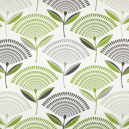 Tischläufer, limettengrün-grau, Löwenzahn-Design, 91 cm, 122 cm, 137 cm, 152 cm, 163 cm, 183 cm, 213 cm, 244 cm, 264 cm, Prestigious Textiles, 100 % Baumwolle, handgefertigt
