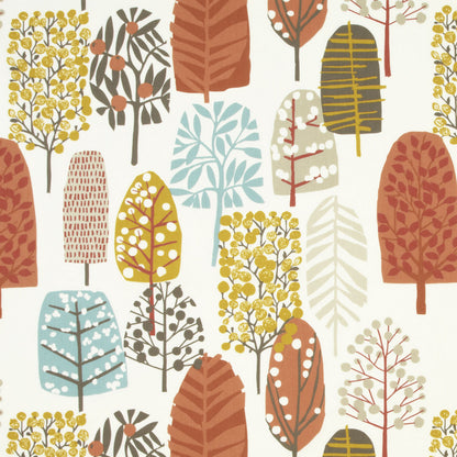 Trees Blossom Trad Spice Orange Table Runner