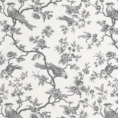 Toile de Jouy Birds Slate Grey Off White Tablecloth Available In Many Sizes