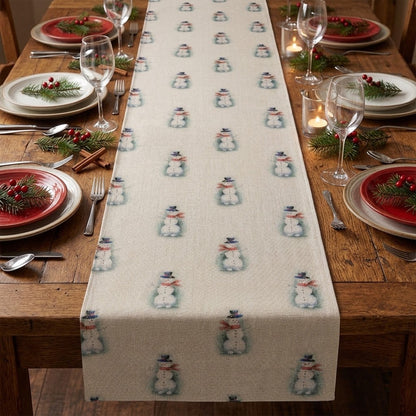 Tischläufer, Servietten mit springenden Hasen, Naturbeige-Design, Ostertischläufer, Größen: 91 cm, 122 cm, 137 cm, 152 cm, 163 cm, 183 cm, 213 cm, 244 cm, 264 cm, Handgefertigt aus 100 % Baumwolle