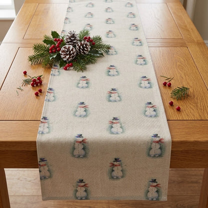Tischläufer, Servietten mit springenden Hasen, Naturbeige-Design, Ostertischläufer, Größen: 91 cm, 122 cm, 137 cm, 152 cm, 163 cm, 183 cm, 213 cm, 244 cm, 264 cm, Handgefertigt aus 100 % Baumwolle