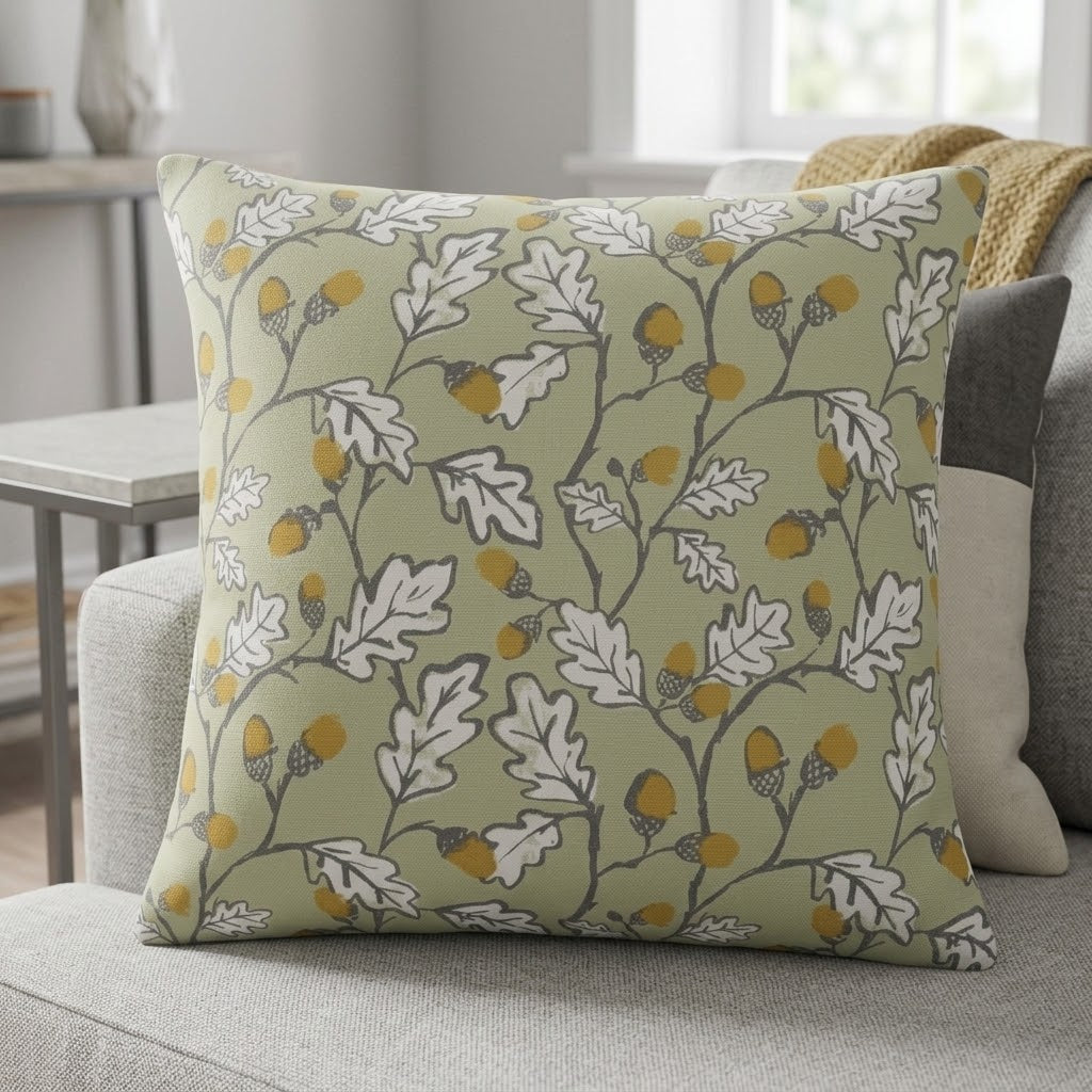 Acorn Trail Sage Green Cushion Cover