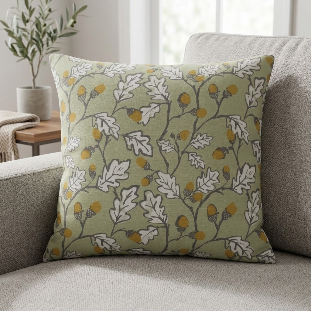 Acorn Trail Sage Green Cushion Cover