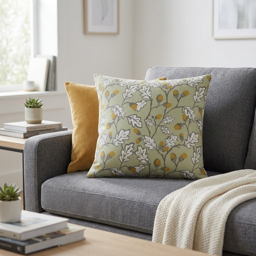 Acorn Trail Sage Green Cushion Cover