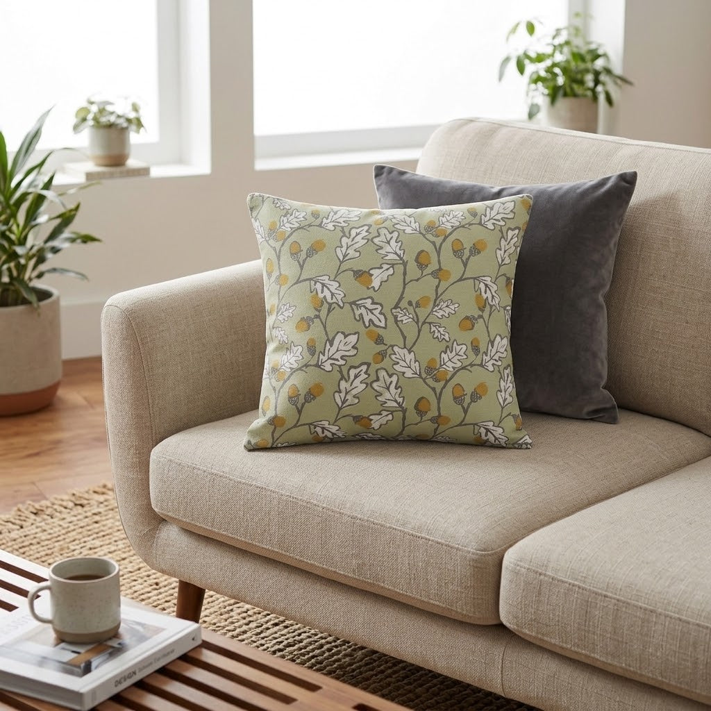 Acorn Trail Sage Green Cushion Cover