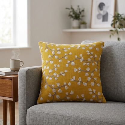 Ashley Wilde Myla Sunflower Cushion Cover, Cotton Throw Pillow, Handmade UK