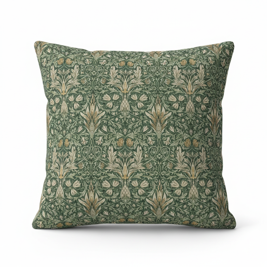 Fodera per cuscino verde foresta Snakeshead di William Morris