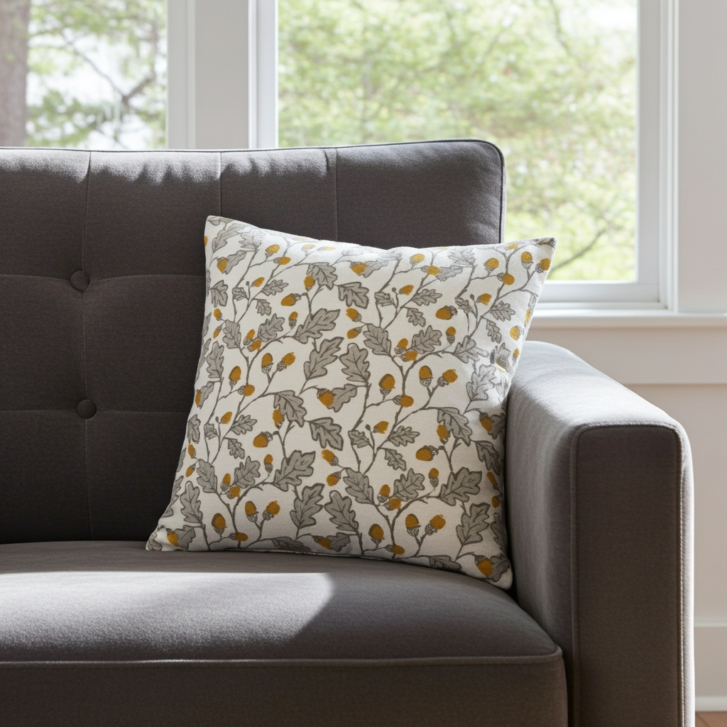 Acorn Trail Natural Cushion Cover