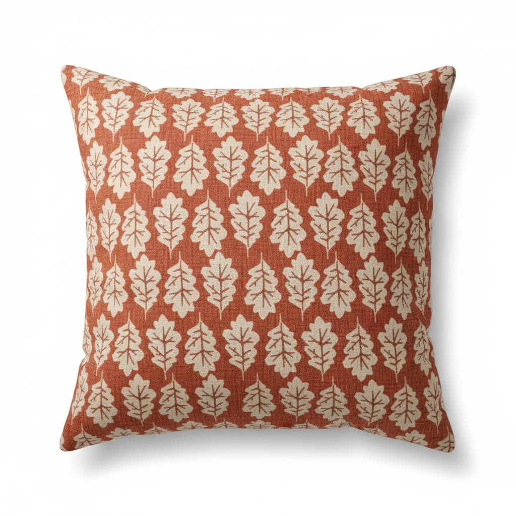 iLiv Great Oak Leaf Paprika Orange Cushion Cover