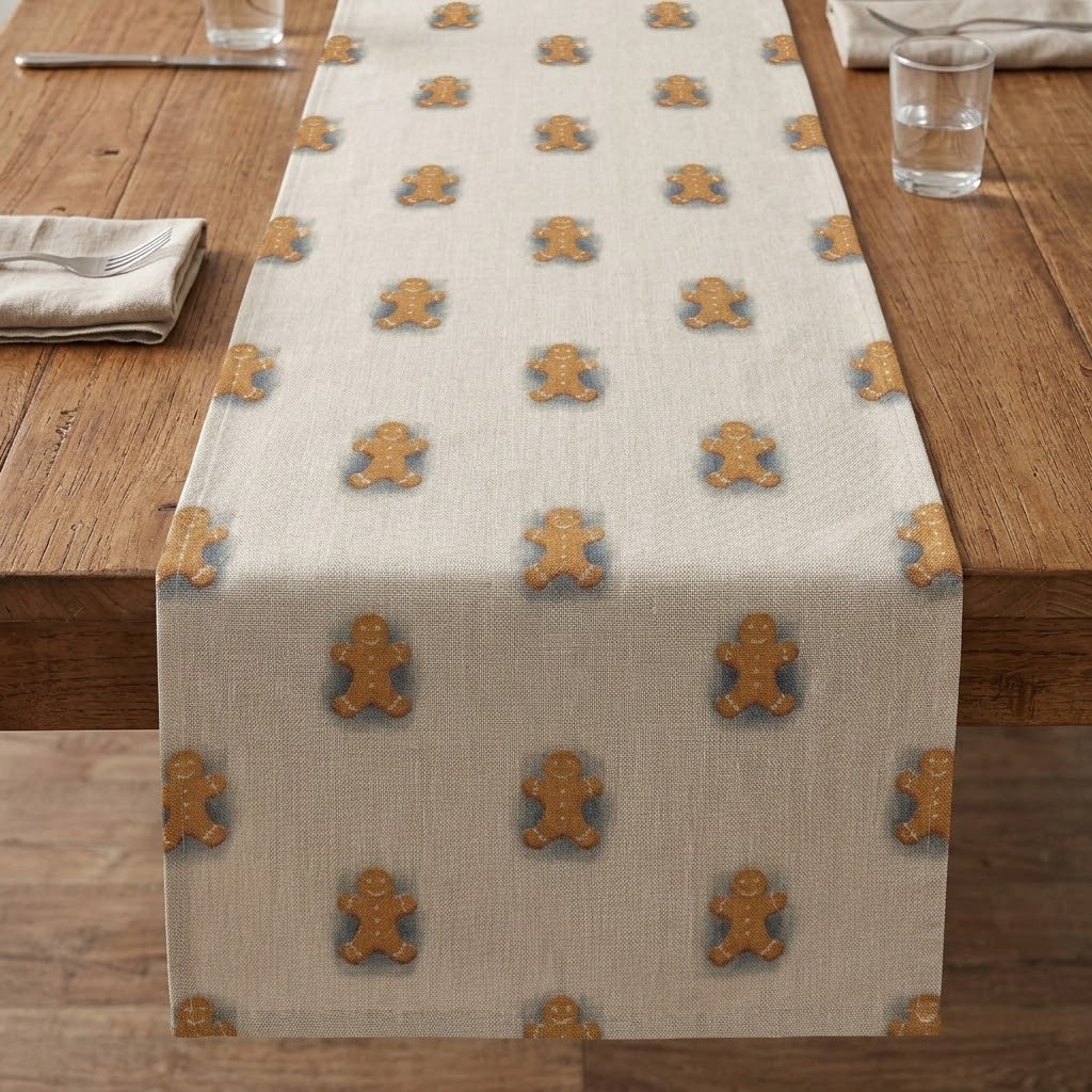 Gingerbread Man Christmas Table Runner