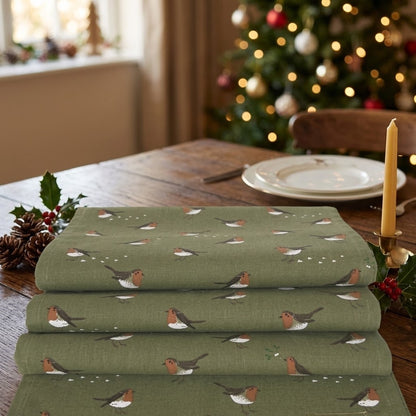 Sophie Allport Robin Green Christmas Table Runner