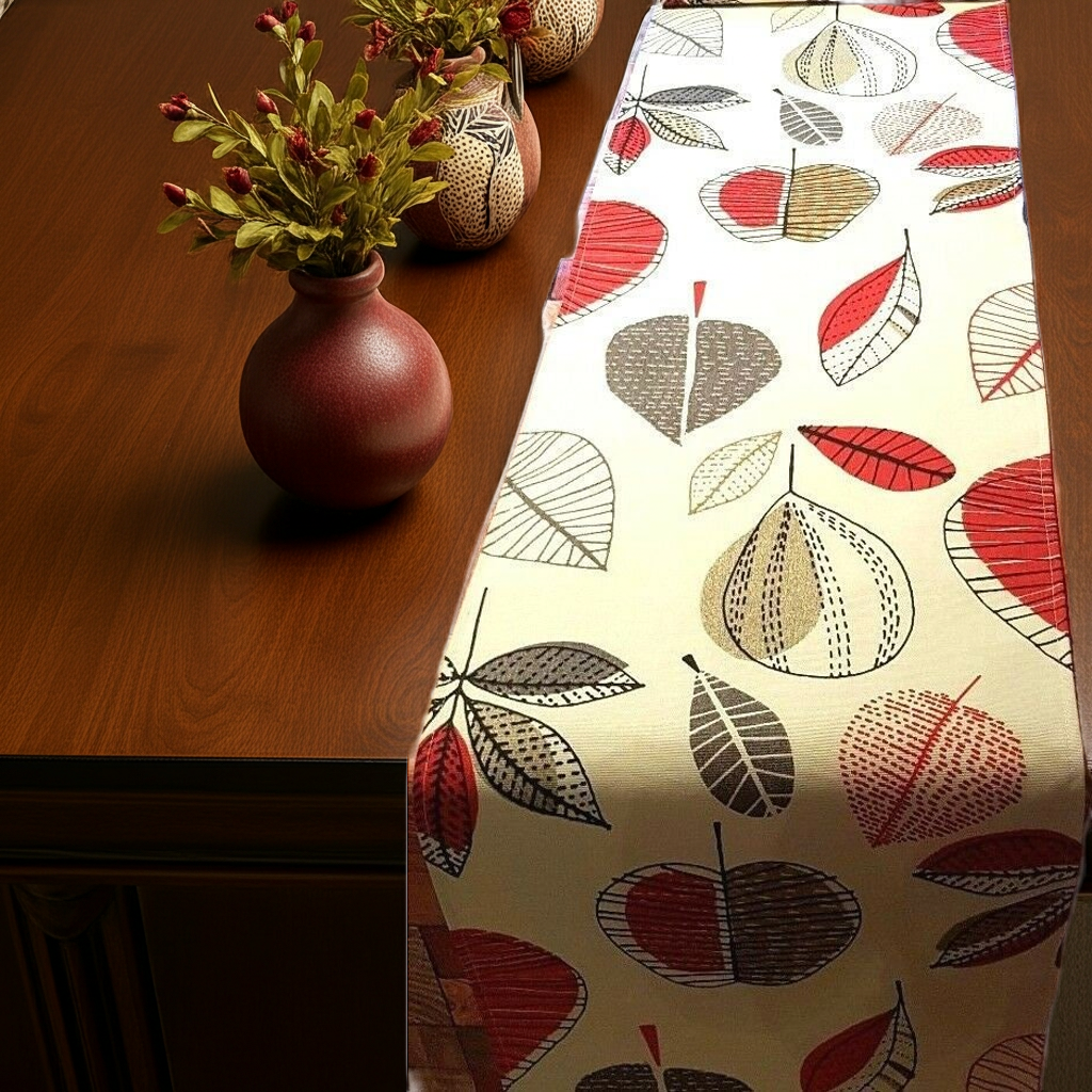Maple Apples Red Berry Table Runner