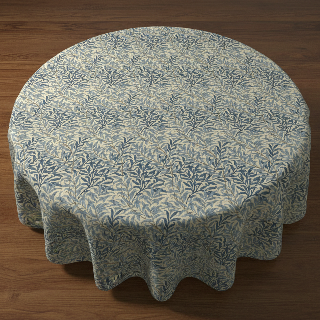 William Morris Willow Bough Sea Breeze Coated Tablecloth Water Resistant Outdoor