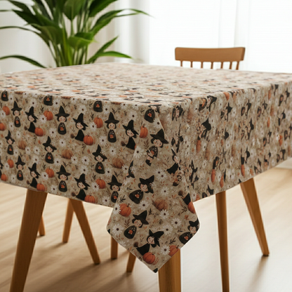Witches & Pumpkins Halloween Tablecloth