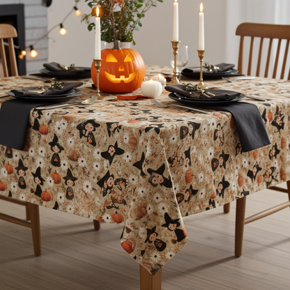 Witches & Pumpkins Halloween Tablecloth