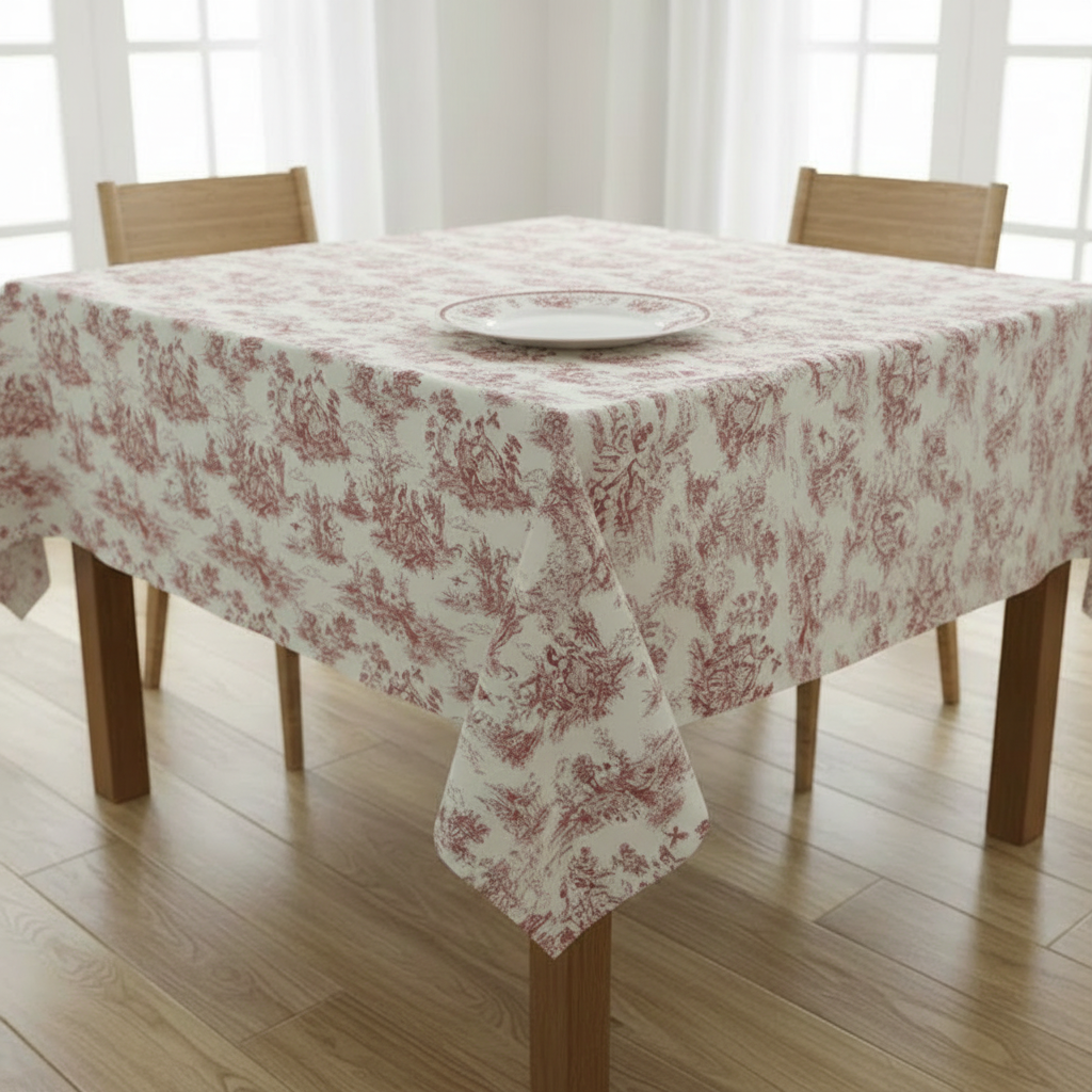 Toile de Jouy Vintage französische rote Tischdecke