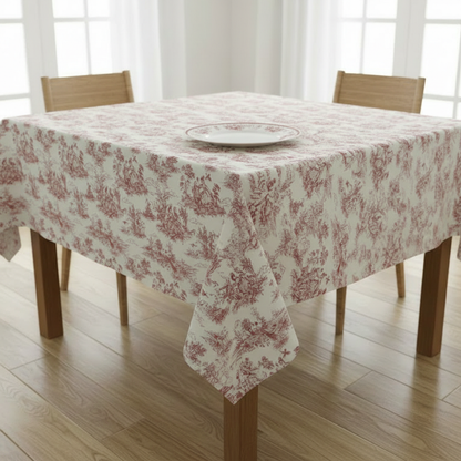 Toile de Jouy Vintage französische rote Tischdecke