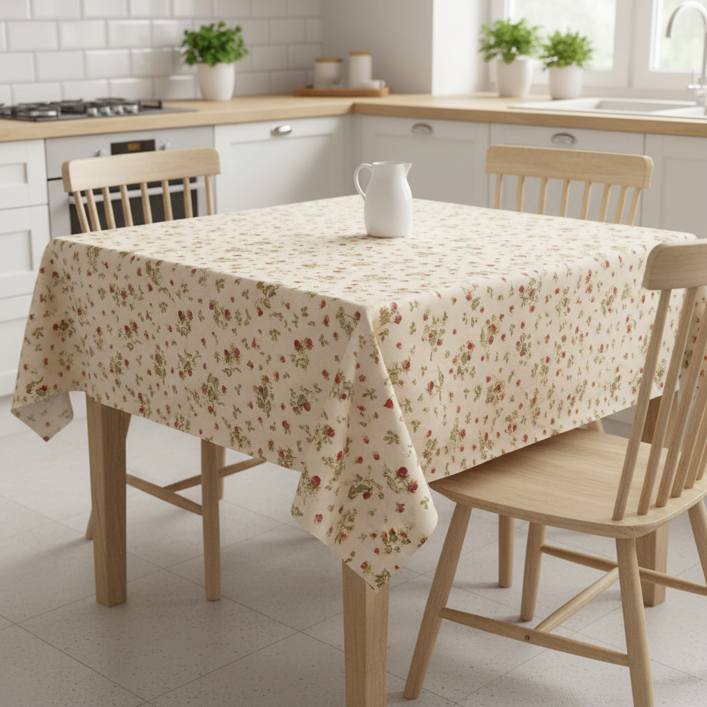 Strawberries Berries Natural Tablecloth Available In Many Sizes