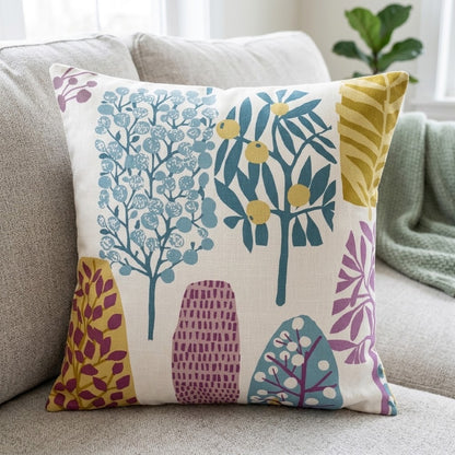Tree Blossom Trad Heather Purple Olive Cushion Cover