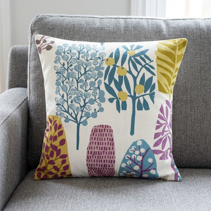 Tree Blossom Trad Heather Purple Olive Cushion Cover