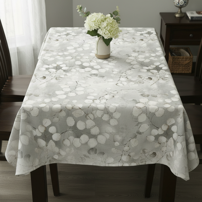 Tischdecke „Graue skandinavische Blätter“ von Lunaria
