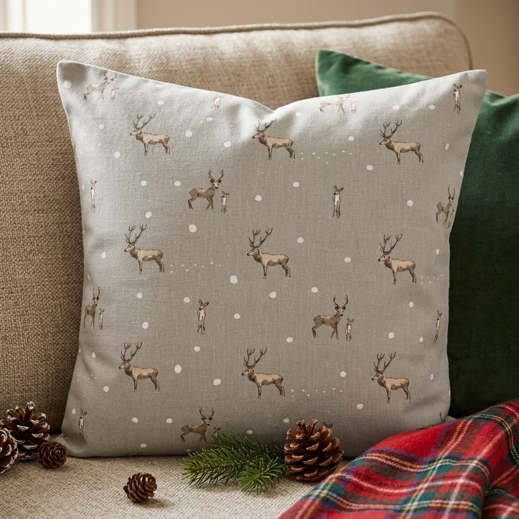 Sophie Allport Weihnachts-Kissenbezug mit Hirschmotiv