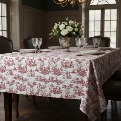 Toile de Jouy Vintage französische rote Tischdecke