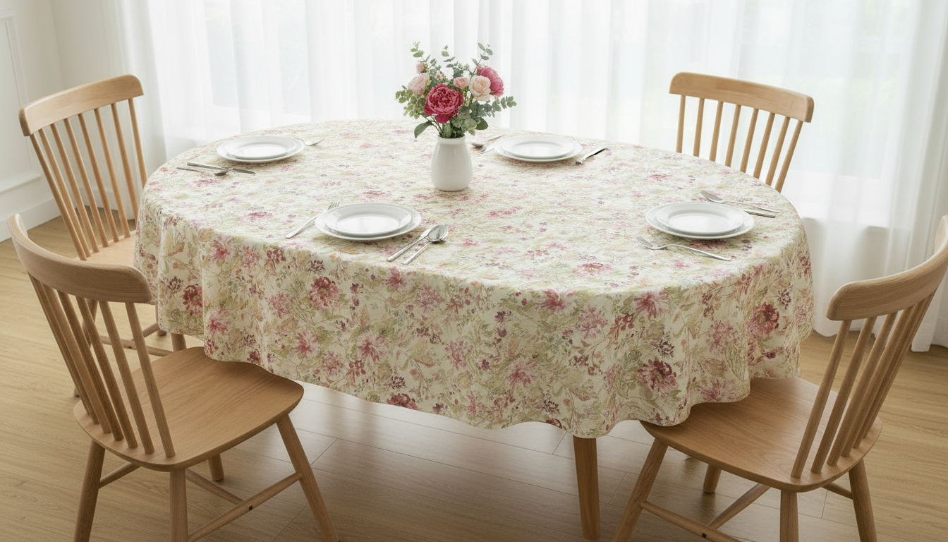 Watercolour Flowers Floral Tablecloth