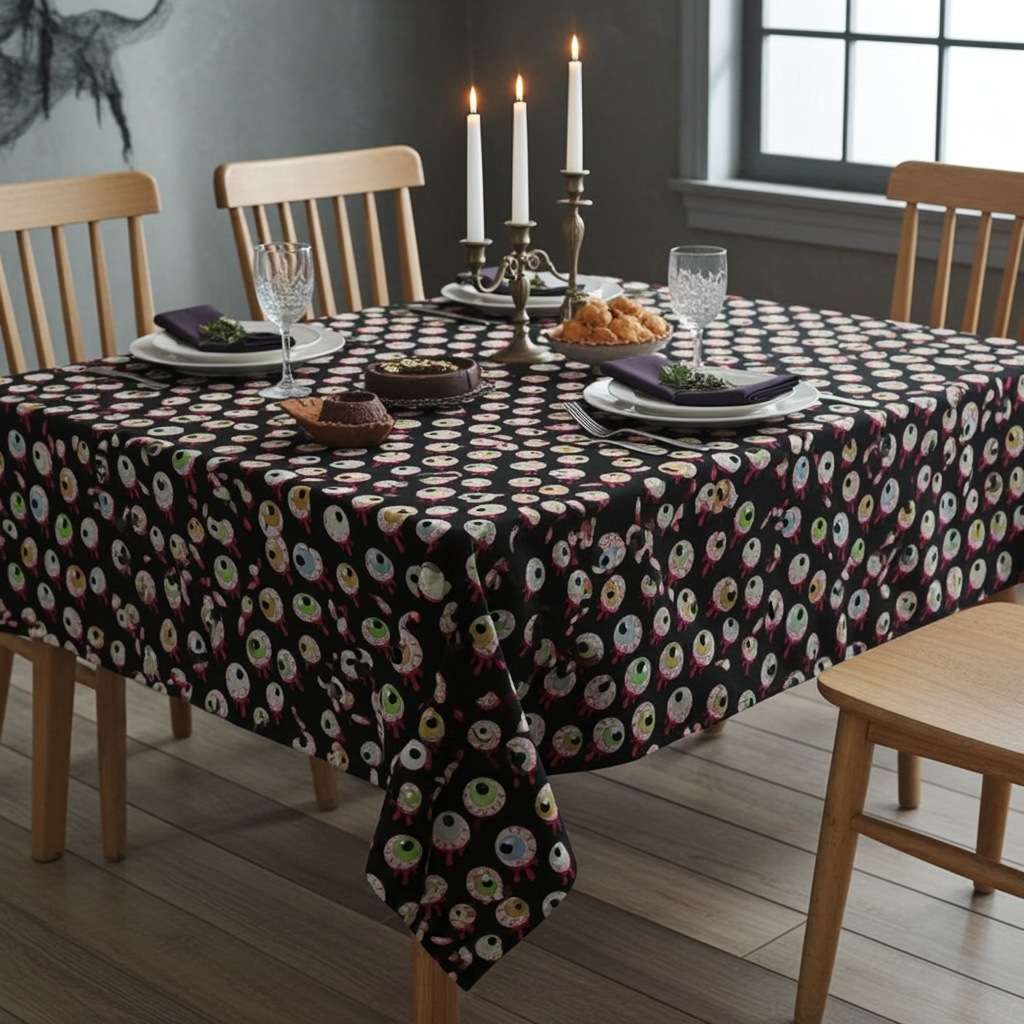 Gory Blood Soaked Eyeballs Halloween Tablecloth