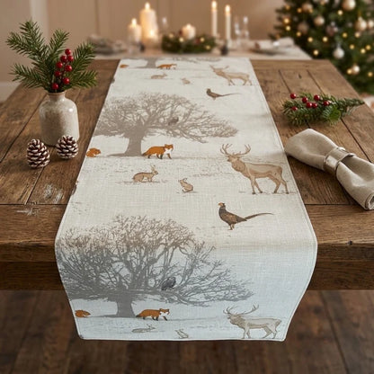 Stags Wildlife Tatton Autumn Christmas Table Runner Napkins