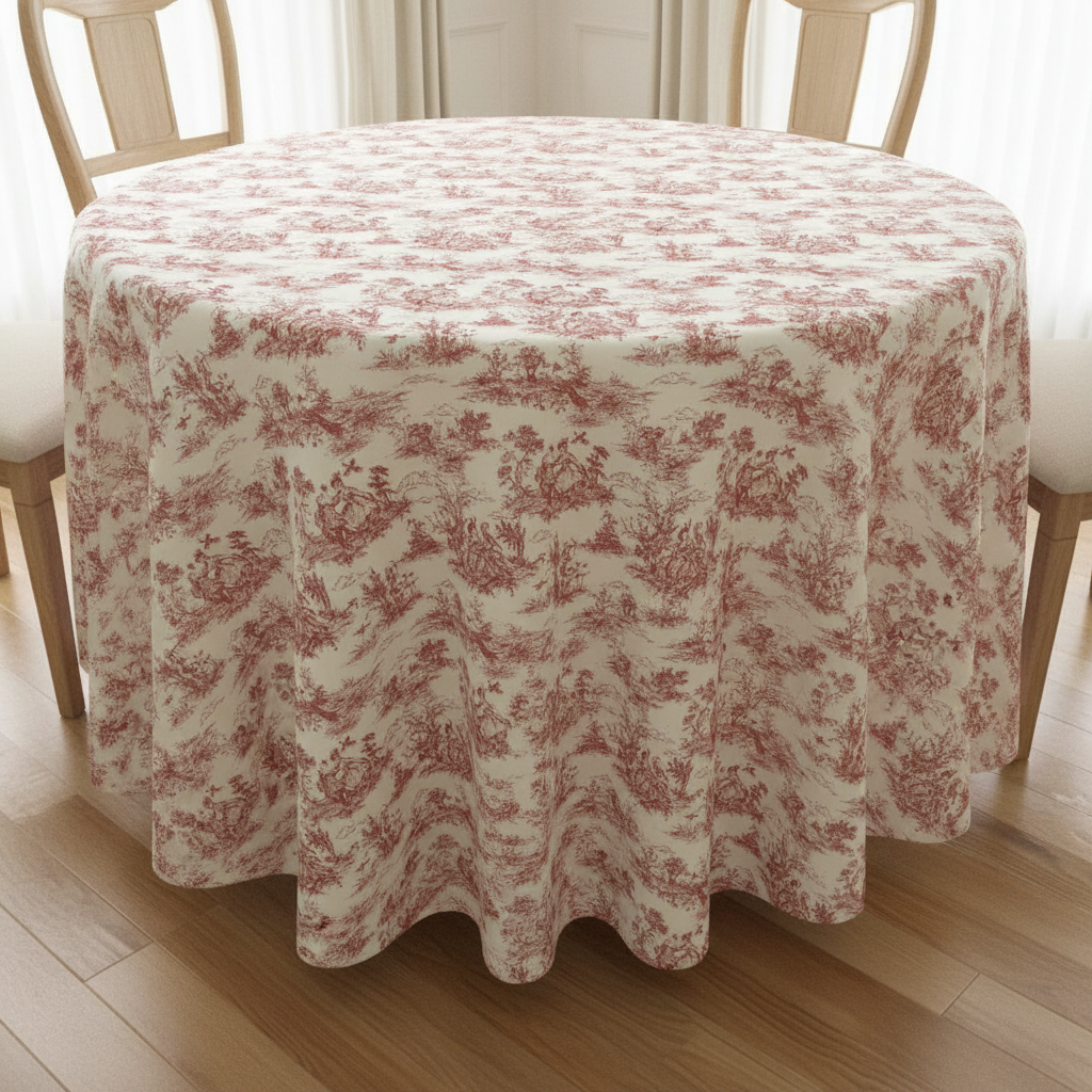Toile de Jouy Vintage französische rote Tischdecke