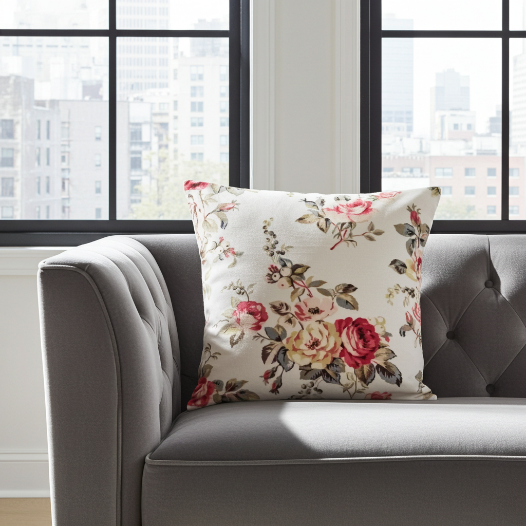 Cath Kidston Garden Rose Multi Red Cushion Cover