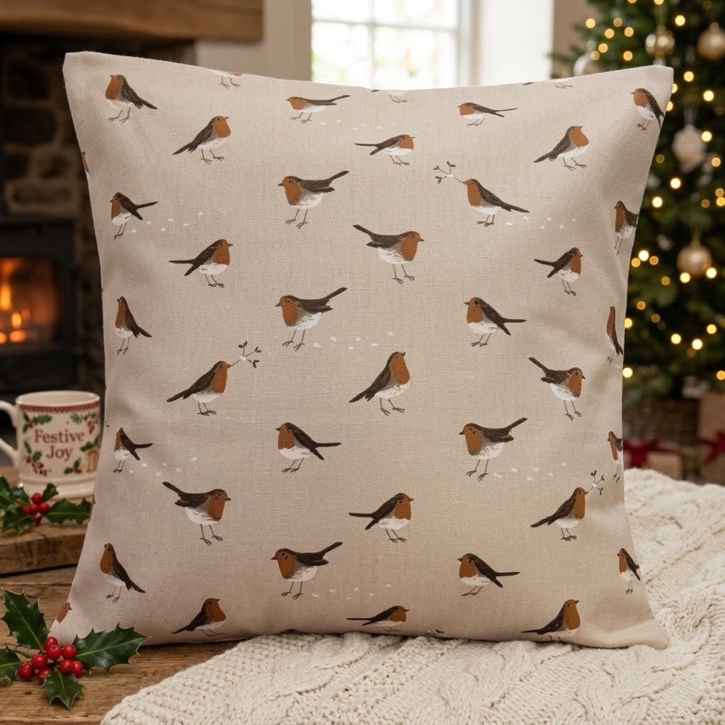 Sophie Allport Robin Neutral Cushion Cover