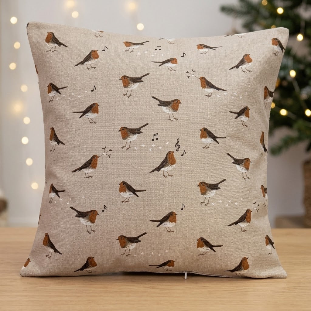 Sophie Allport Robin Neutral Cushion Cover
