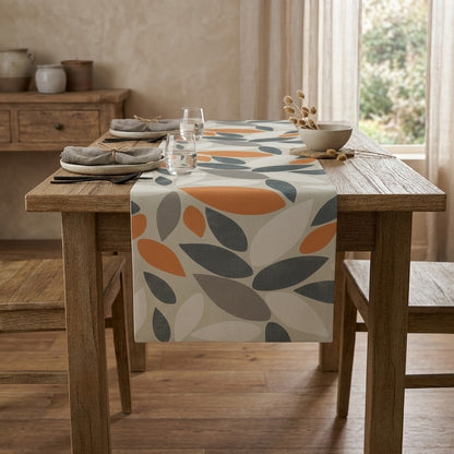 Pimlico Orange Mango Leaves Table Runner
