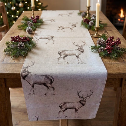 Glencoe Stags Christmas Table Runner & Napkins