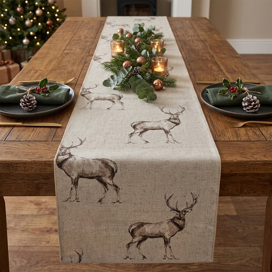 Glencoe Stags Christmas Table Runner & Napkins