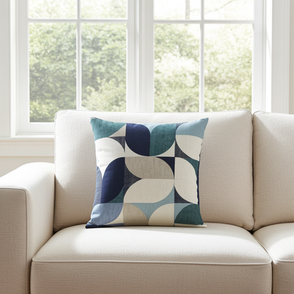 Reno Navy Mineral Geometric Cushion Cover