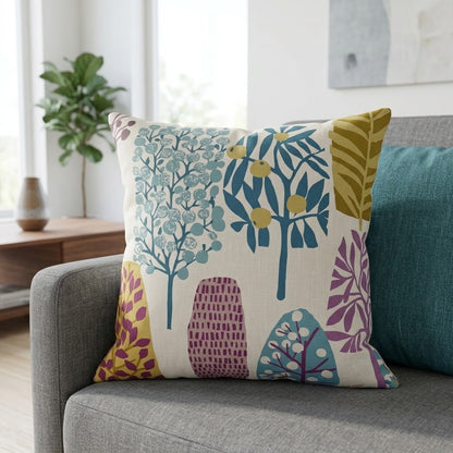 Tree Blossom Trad Heather Purple Olive Cushion Cover