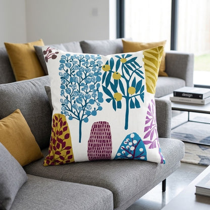 Tree Blossom Trad Heather Purple Olive Cushion Cover