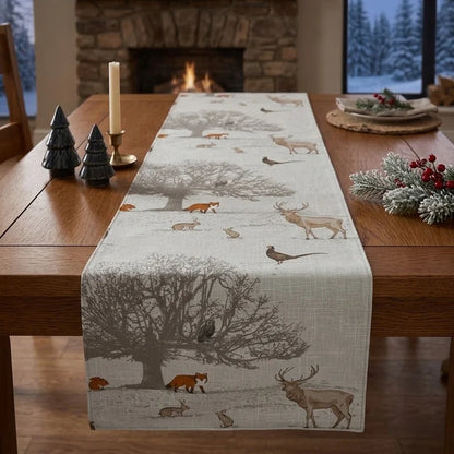 Stags Wildlife Tatton Autumn Christmas Table Runner Napkins