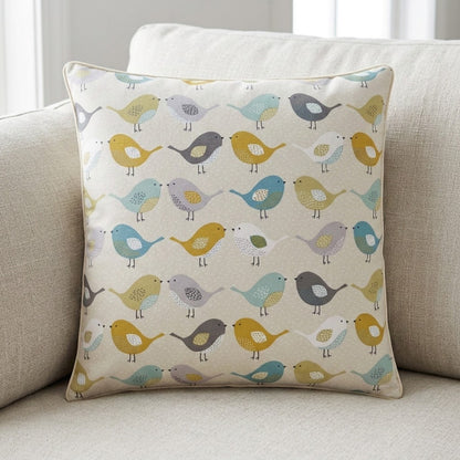 Fryetts Ochre Scandi Birds Cushion Cover
