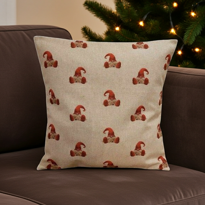 Christmas Cushion Cover , All Over Winter Gnome Elf Pillow cover , Pillow Sham , Gnome Cushion Cover 10" 12" 14" 16" 17" 18" 20" 22" 24" 26"