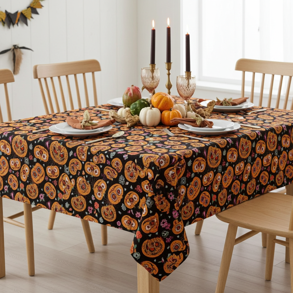 Jekyll & Hyde Pumpkins Halloween Tablecloth